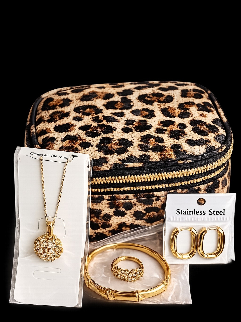 ✨️Small Makeup Travel Case with Light & Stainless Steel Jewelry Bundle